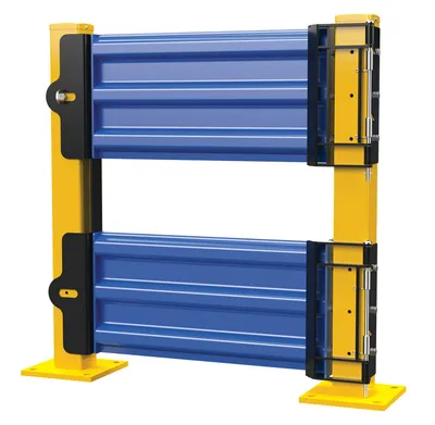 Vestil GR-F3R-GBD-3-BU structural guard rails (drop-in and bolt-on style) shown from an alternate angle