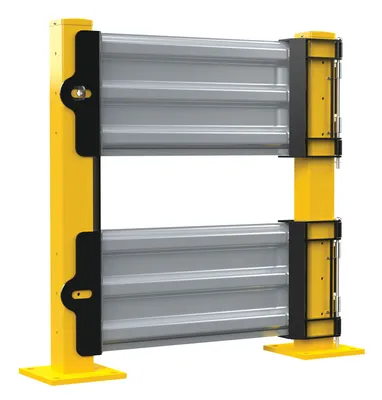 Vestil GR-F3R-GBD-3-SL structural guard rails (drop-in and bolt-on style) shown from an alternate angle