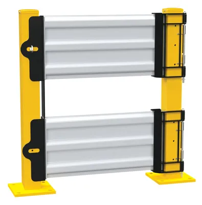 Vestil GR-F3R-GBD-3-WT structural guard rails (drop-in and bolt-on style) shown from an alternate angle