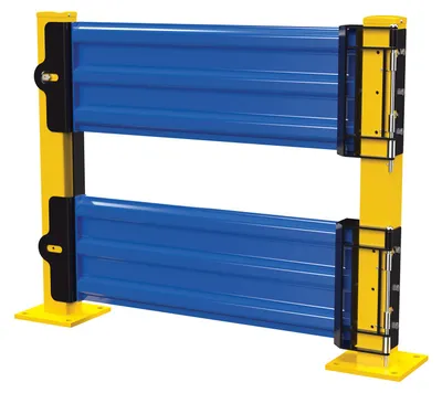 Vestil GR-F3R-GBD-4-BU structural guard rails (drop-in and bolt-on style) shown from an alternate angle
