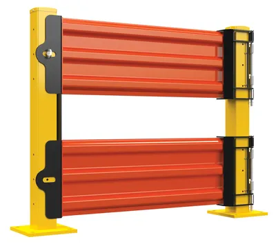Vestil GR-F3R-GBD-4-OR structural guard rails (drop-in and bolt-on style) shown from an alternate angle