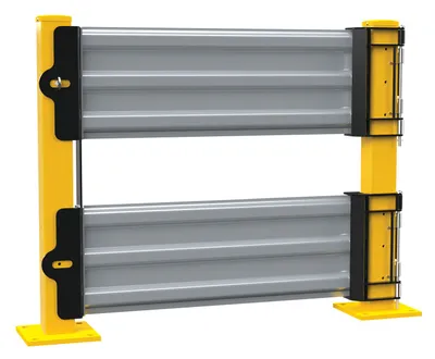 Vestil GR-F3R-GBD-4-SL structural guard rails (drop-in and bolt-on style) shown from an alternate angle
