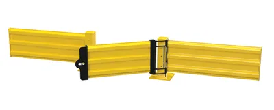 Vestil GR-F3R-GBS-3-YL structural guard rails (drop-in and bolt-on style) shown from an alternate angle