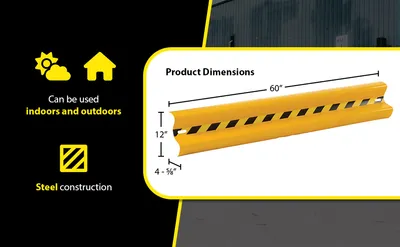 Vestil GR-H2R-BO-5-YL highway guard rail system feature highlights