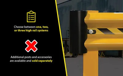 Vestil GR-H2R-BO-8-YL highway guard rail system feature highlights