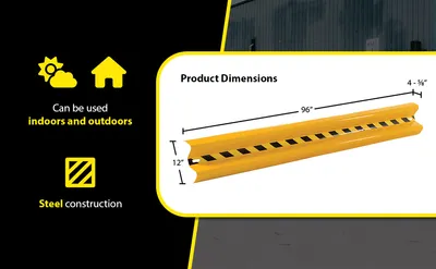 Vestil GR-H2R-BO-8-YL highway guard rail system feature highlights