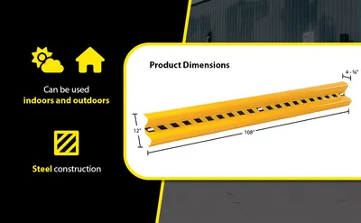 Vestil GR-H2R-BO-9-YL highway guard rail system feature highlights