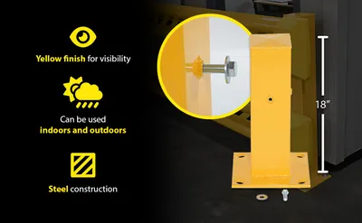 Vestil GR-H2R-BO-TP18-YL highway guard rail system feature highlights