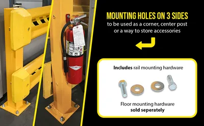 Vestil GR-H2R-BO-TP42-YL highway guard rail system feature highlights
