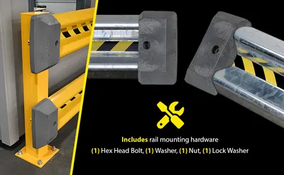 Vestil GR-H2R-CAP-GY highway guard rail system feature highlights