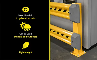 Vestil GR-H2R-CAP-GY highway guard rail system feature highlights