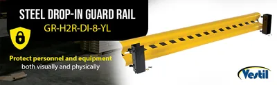Vestil GR-H2R-DI-8-YL highway guard rail system feature highlights