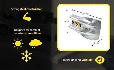 Vestil GR-H2R-TG highway guard rail system feature highlights