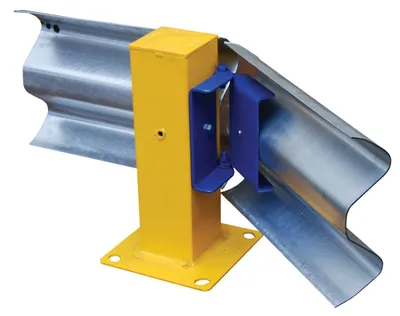 Vestil GR-H2R-TP-ADJBKT highway guard rail system shown from an alternate angle