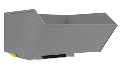 Vestil Steel Heavy Duty Bump & Dump Hopper 1 Cubic Yard 6,000 Lb. Capacity Battleship Gray