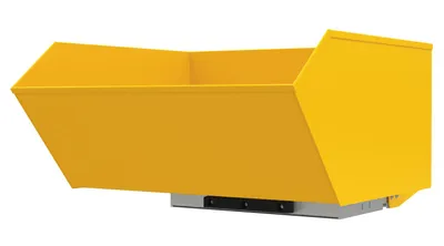 Vestil Steel Heavy Duty Bump & Dump Hopper 1 Cubic Yard 6,000 Lb. Capacity Yellow
