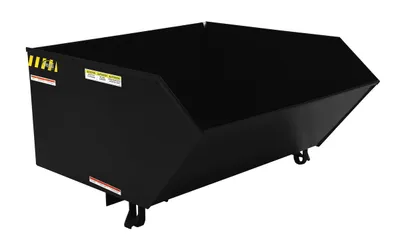 Vestil Steel Heavy Duty Low Profile Self Dumping Hopper 1 Cubic Yard 6000 Lb. Capacity Semi Gloss Black