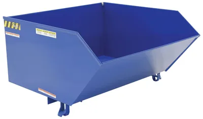 Vestil Steel Heavy Duty Low Profile Self Dumping Hopper 1 Cubic Yard 6000 Lb. Capacity Blue
