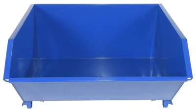 Vestil H-100-HS high strength self-dumping steel hopper shown from an alternate angle