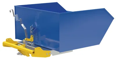 Vestil H-100-LD-BD h style bump & dump hopper shown from an alternate angle