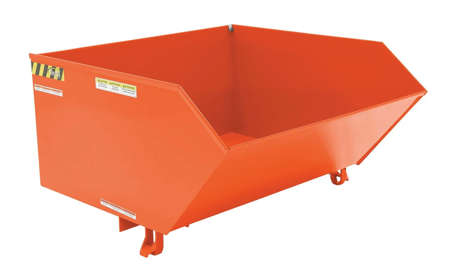 Vestil H-100-LD-ORG-C h style - low profile 90 degrees self-dumping steel hopper