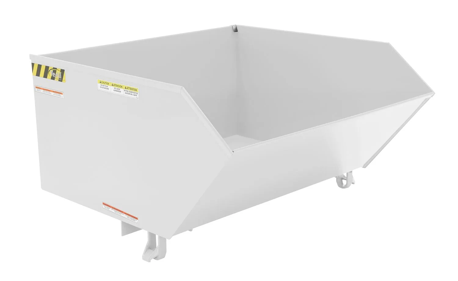 Vestil H-100-LD-WHT h style - low profile 90 degrees self-dumping steel hopper