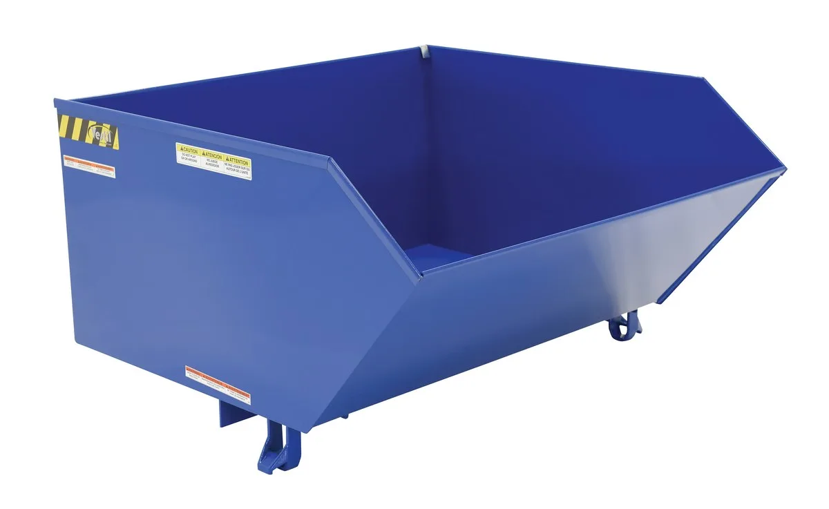 Vestil H-100-MD h style - low profile 90 degrees self-dumping steel hopper