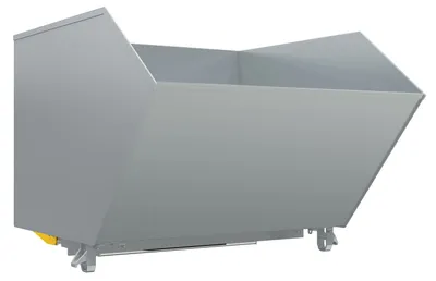 Vestil Steel Heavy Duty Bump & Dump Hopper 1-1/2 Cubic Yard 6,000 Lb. Capacity Blue Silver Lining