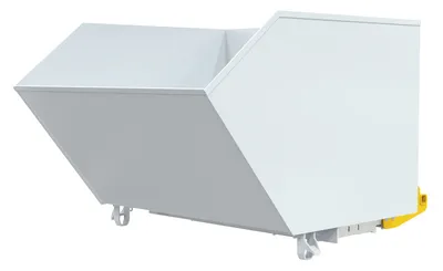 Vestil Steel Heavy Duty Bump & Dump Hopper 1-1/2 Cubic Yard 6,000 Lb. Capacity Blue Silver White