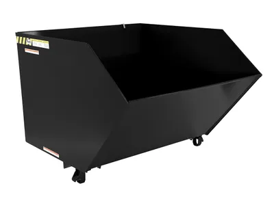 Vestil Steel Heavy Duty Low Profile Self Dumping Hopper 1-1/2 Cubic Yard 6000 Lb. Capacity Semi Gloss Black