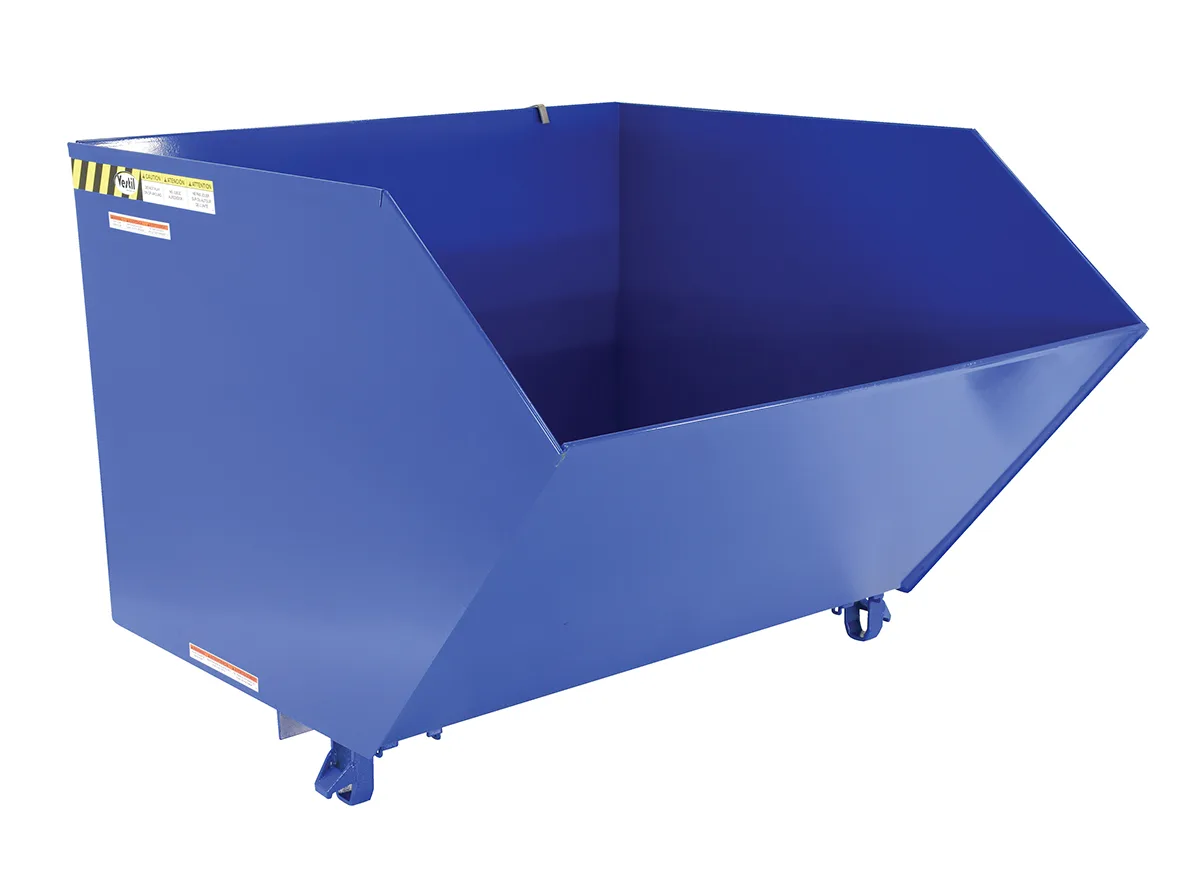 Vestil H-150-HD h style - low profile 90 degrees self-dumping steel hopper