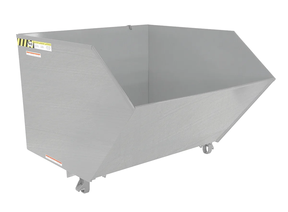 Vestil H-150-HD-GAL h style - low profile 90 degrees self-dumping steel hopper