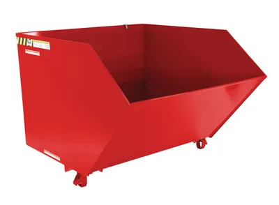 Vestil Steel Heavy Duty Low Profile Self Dumping Hopper 1-1/2 Cubic Yard 6000 Lb. Capacity Red