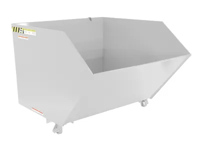 Vestil Steel Heavy Duty Low Profile Self Dumping Hopper 1-1/2 Cubic Yard 6000 Lb. Capacity White