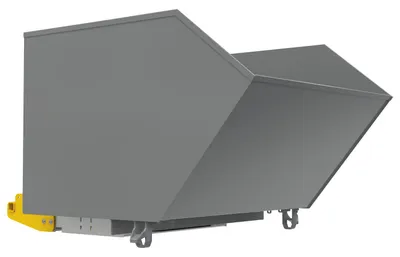 Vestil Steel Light Duty Bump & Dump Hopper 1-1/2 Cubic Yard 2,000 Lb. Capacity Battleship Gray