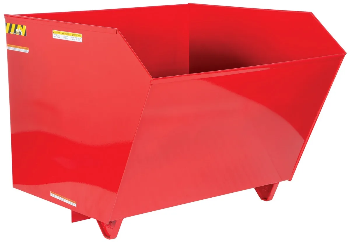 Vestil H-150-LD-SR h style - low profile 90 degrees self-dumping steel hopper