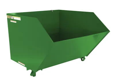 Vestil Steel Medium Duty Low Profile Self Dumping Hopper 1-1/2 Cubic Yard 4000 Lb. Capacity Green
