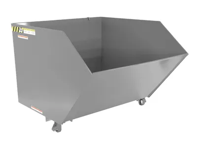 Vestil Steel Medium Duty Low Profile Self Dumping Hopper 1-1/2 Cubic Yard 4000 Lb. Capacity Machine Gray