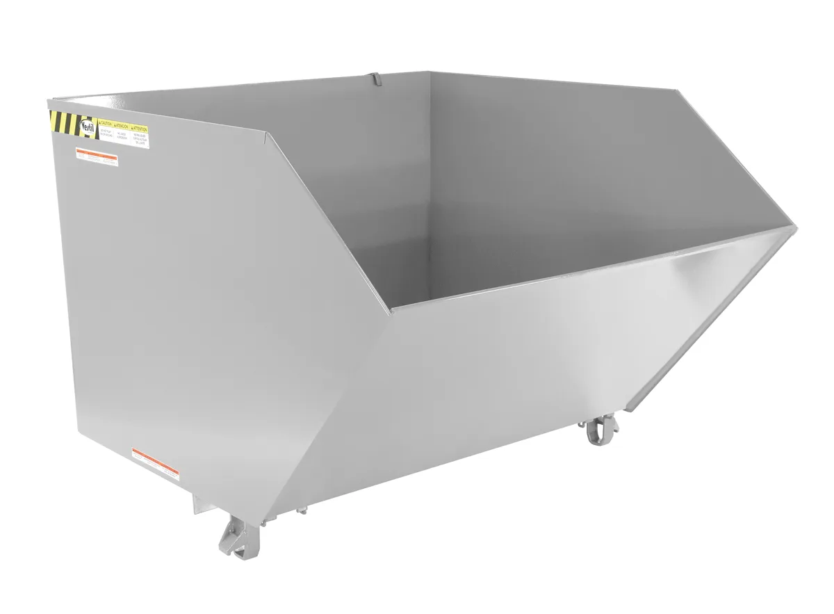Vestil H-150-MD-SL h style - low profile 90 degrees self-dumping steel hopper