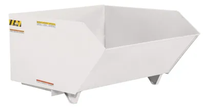 Vestil Steel Medium Duty Low Profile Self Dumping Hopper 1-1/2 Cubic Yard 4000 Lb. Capacity White