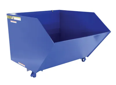 Vestil Steel Heavy Duty Low Profile Self Dumping Hopper 2 Cubic Yard 6000 Lb. Capacity Blue