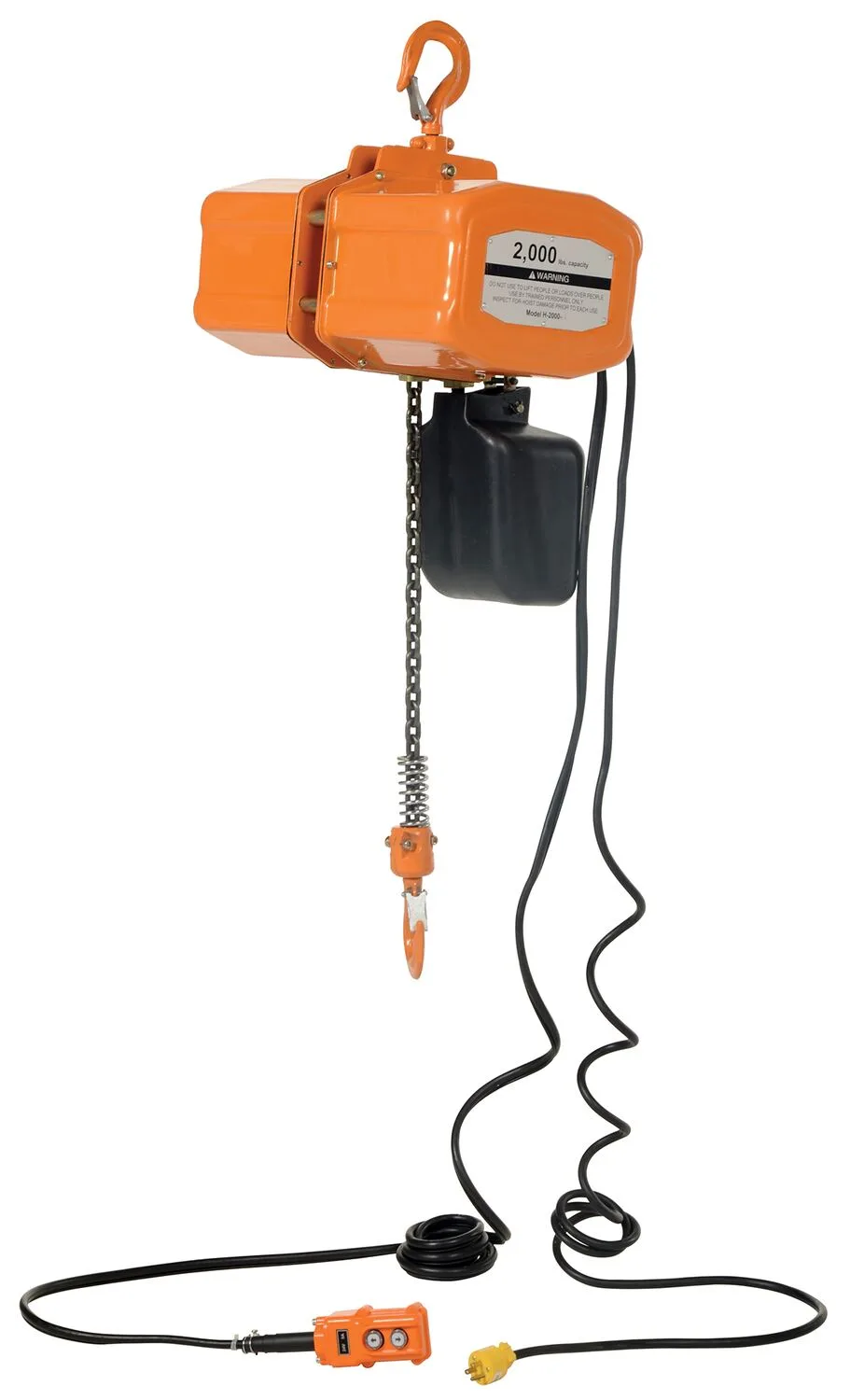 Vestil H-2000-1-520P economy chain hoists with chain container