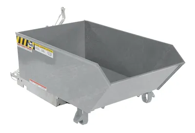 Vestil Steel Heavy Duty Low Profile Self Dumping Hopper 1/4 Cubic Yard 6000 Lb. Capacity Galvanized