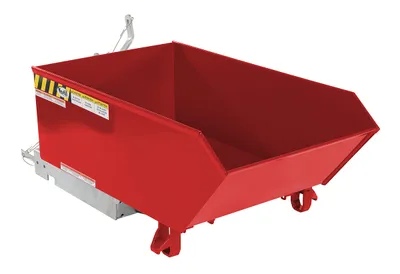 Vestil Steel Heavy Duty Low Profile Self Dumping Hopper 1/4 Cubic Yard 6000 Lb. Capacity Red