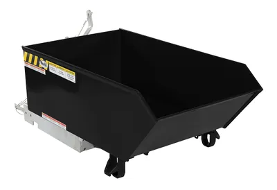 Vestil Steel Light Duty Low Profile Self Dumping Hopper 1/4 Cubic Yard 2000 Lb. Capacity Semi Gloss Black