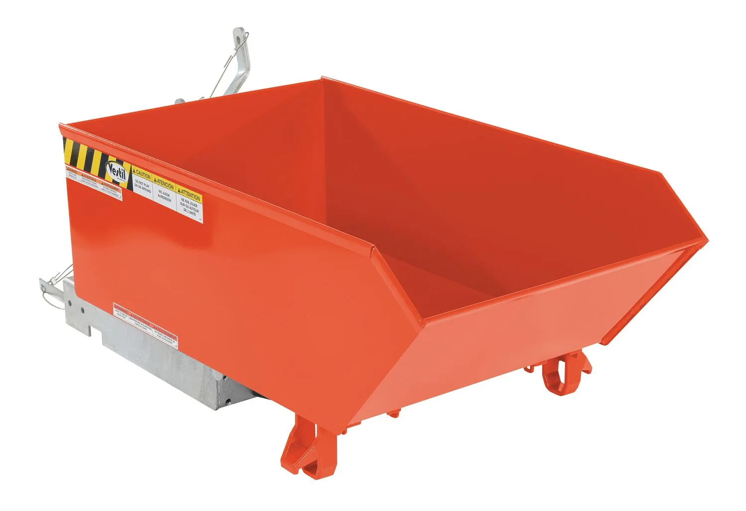 Vestil H-25-LD-ORG-C h style - low profile 90 degrees self-dumping steel hopper