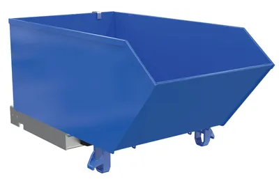 Vestil Steel Light Duty Low Profile Self Dumping Hopper 1/3 Cubic Yard 2000 Lb. Capacity Blue