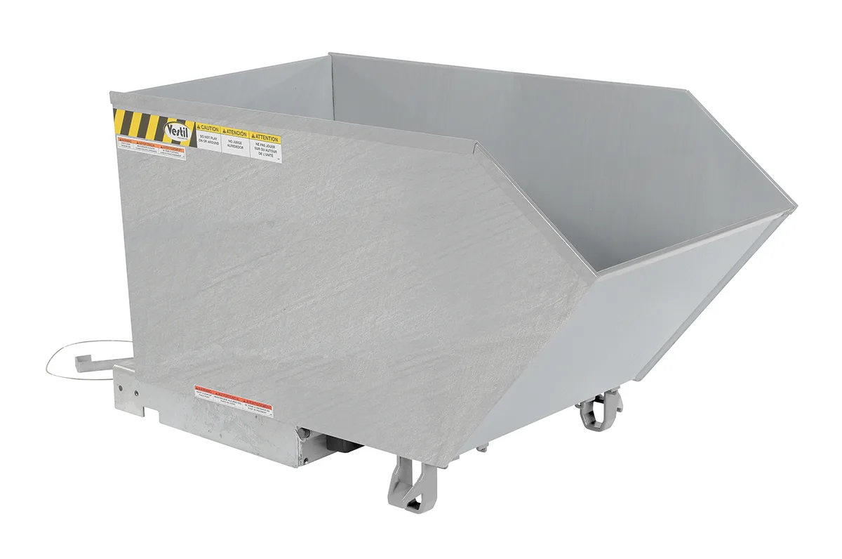 Vestil H-50-HD-GAL h style - low profile 90 degrees self-dumping steel hopper
