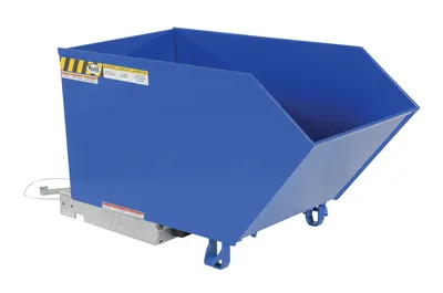Vestil Steel Light Duty Low Profile Self Dumping Hopper 1/2 Cubic Yard 2000 Lb. Capacity Blue