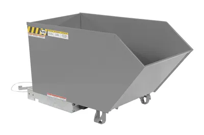 Vestil Steel Light Duty Low Profile Self Dumping Hopper 1/2 Cubic Yard 2000 Lb. Capacity Machine Gray